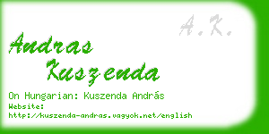 andras kuszenda business card
