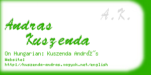 andras kuszenda business card